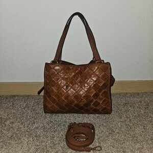Brown leather purse